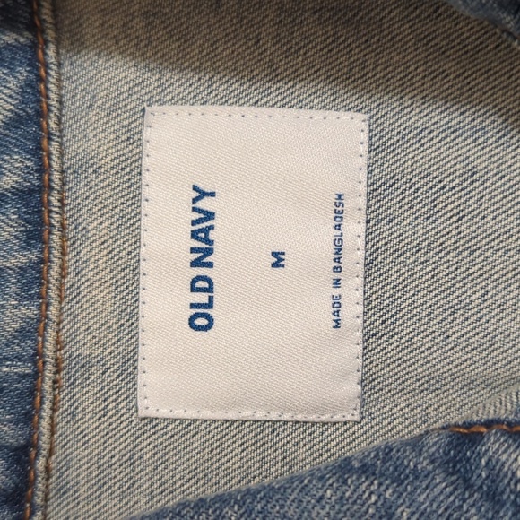 Old Navy MODIFIED Raw Hem Denim Trucker Jacket, Color Blue Size M - Picture 3 of 15